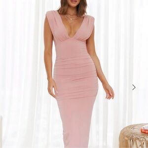 Hello Molly Blush Pink Midi Dress
